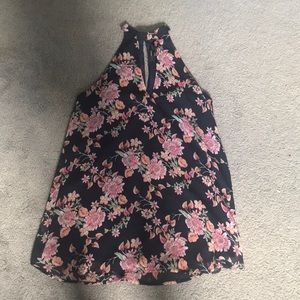 Floral high neck dress